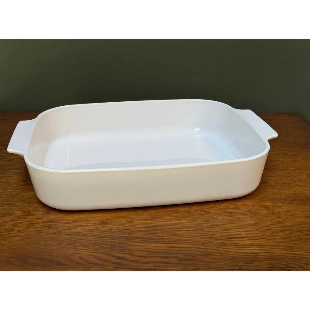 Vintage 4QT CorningWare All White/Just White A-21-BN Baking Dish/ Roaster12x10x2